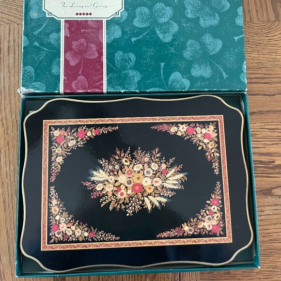 Cloverleaf Victorian Floral Placemats Cork Back Victoria Albert Museum Set of 6 - Picture 1 of 5